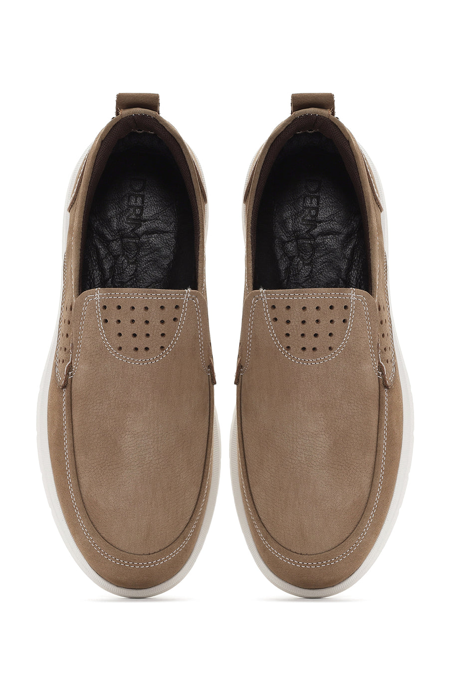 Erkek Vizon Nubuk Deri Comfort Loafer