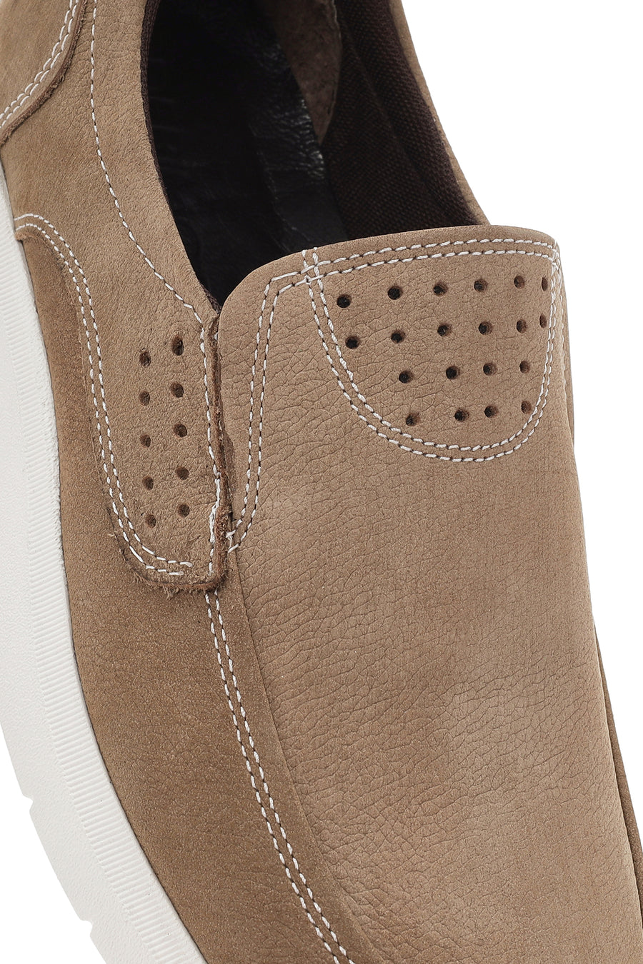 Erkek Vizon Nubuk Deri Comfort Loafer
