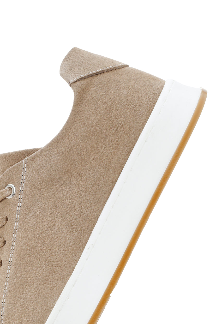 Erkek Bej Bağcıklı Nubuk Deri Sneaker