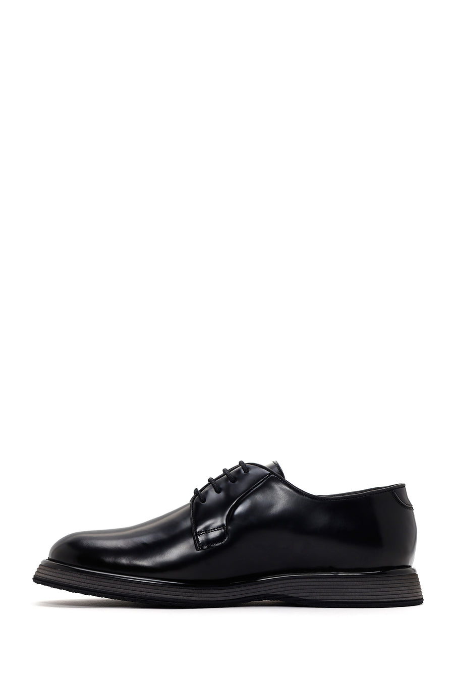 
Men's Black Lace-Up Leather Casual Shoes
