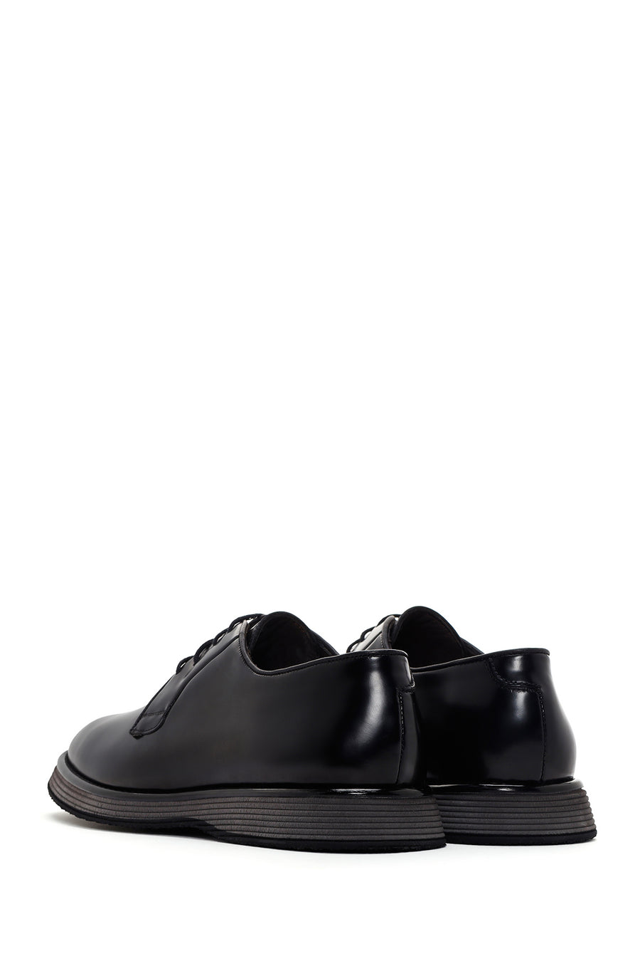 
Men's Black Lace-Up Leather Casual Shoes
