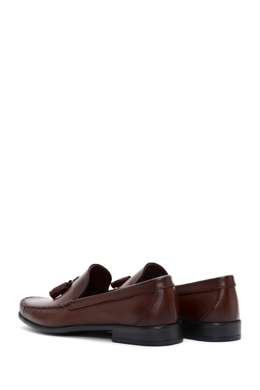 Erkek Kahverengi Püsküllü Deri Casual Loafer