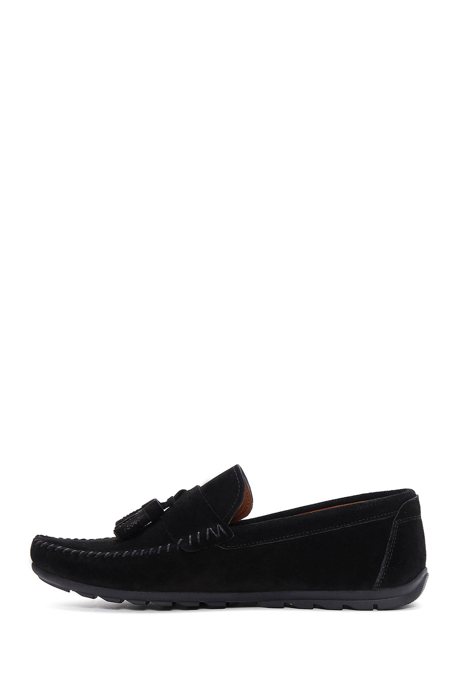 Men's Black Tasseled Suede Leather Casual Loafer