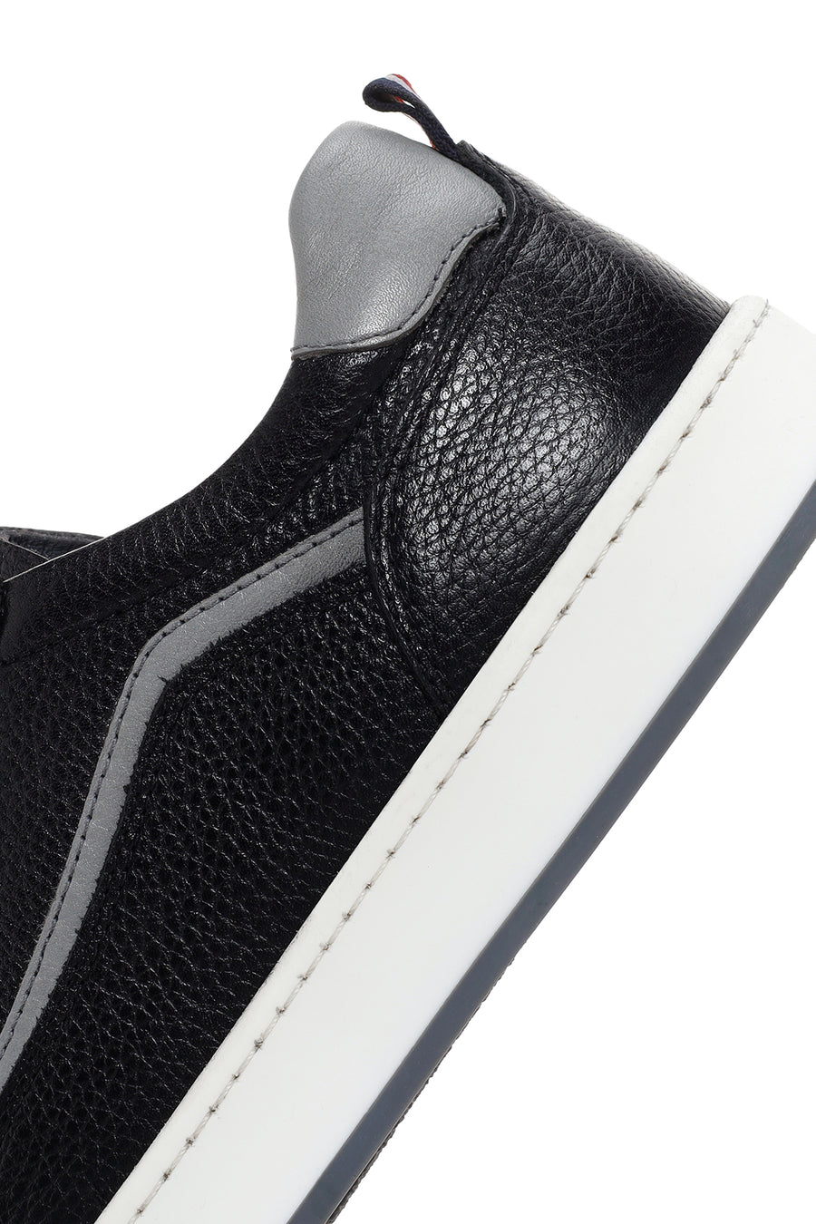 Erkek Siyah Bağcıklı Deri Sneaker