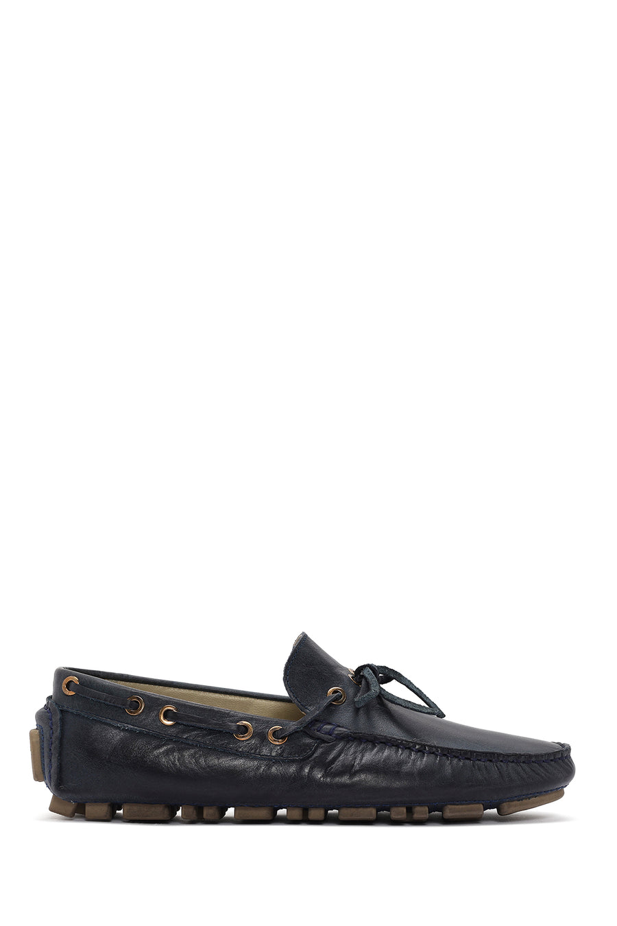 Erkek Lacivert Deri Comfort Loafer 24SFD673318 | Derimod