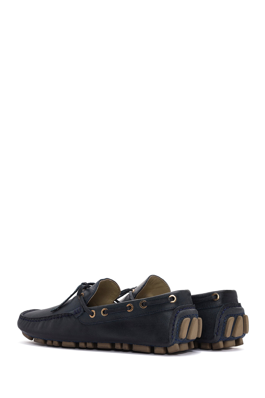 Erkek Lacivert Deri Comfort Loafer