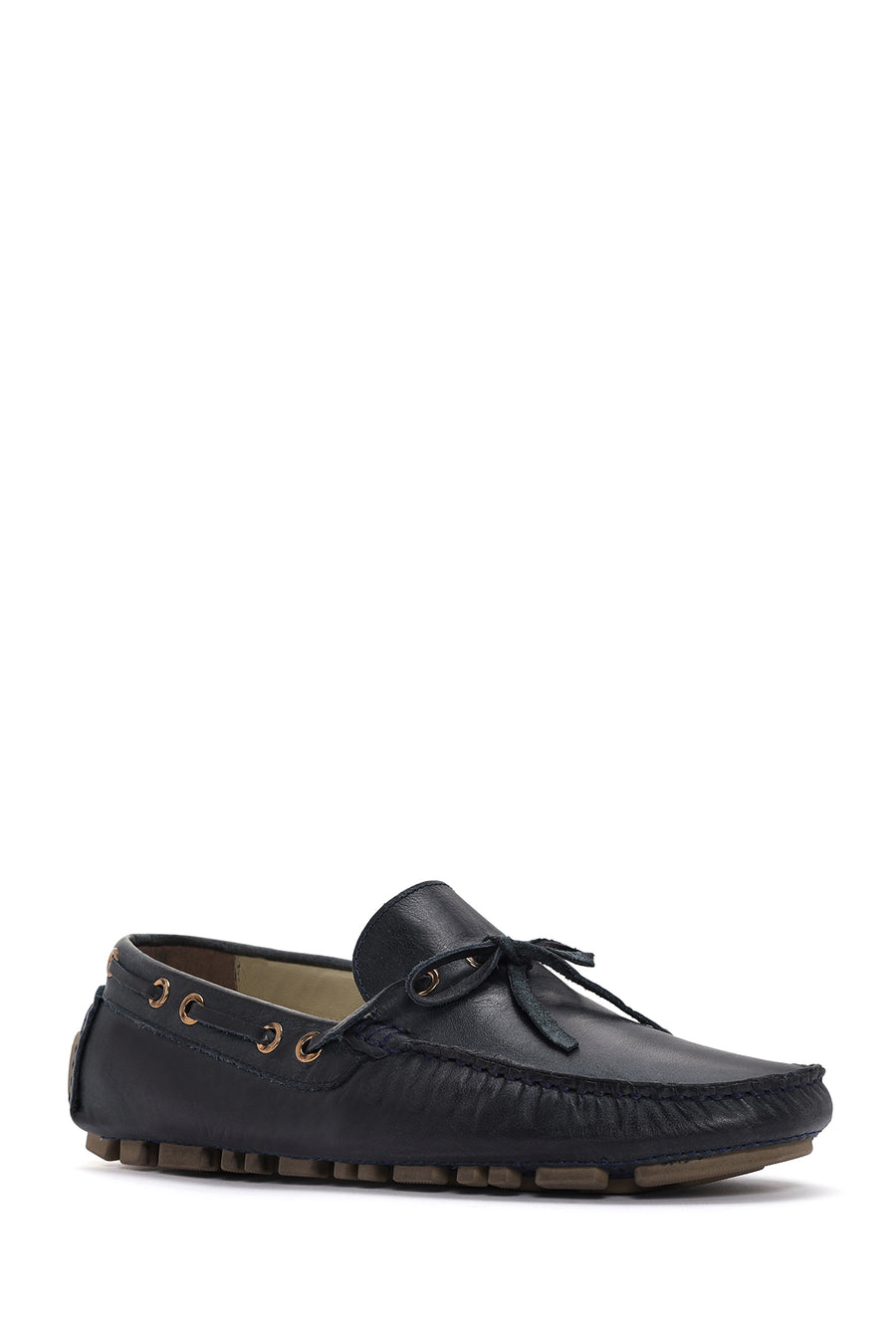 Erkek Lacivert Deri Comfort Loafer