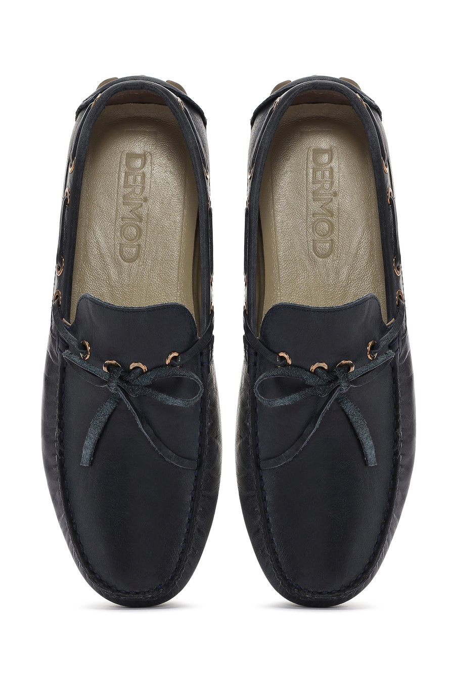 Erkek Lacivert Deri Comfort Loafer