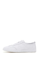 Men's White Lace-Up Leather Sneaker | Derimod