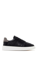 Men's Black Lace-up Leather Sneaker | Derimod