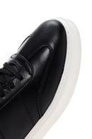 Men's Black Lace-up Leather Sneaker | Derimod