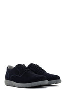 Men's Navy Blue Lace-up Nubuck Leather Casual Shoes | Derimod