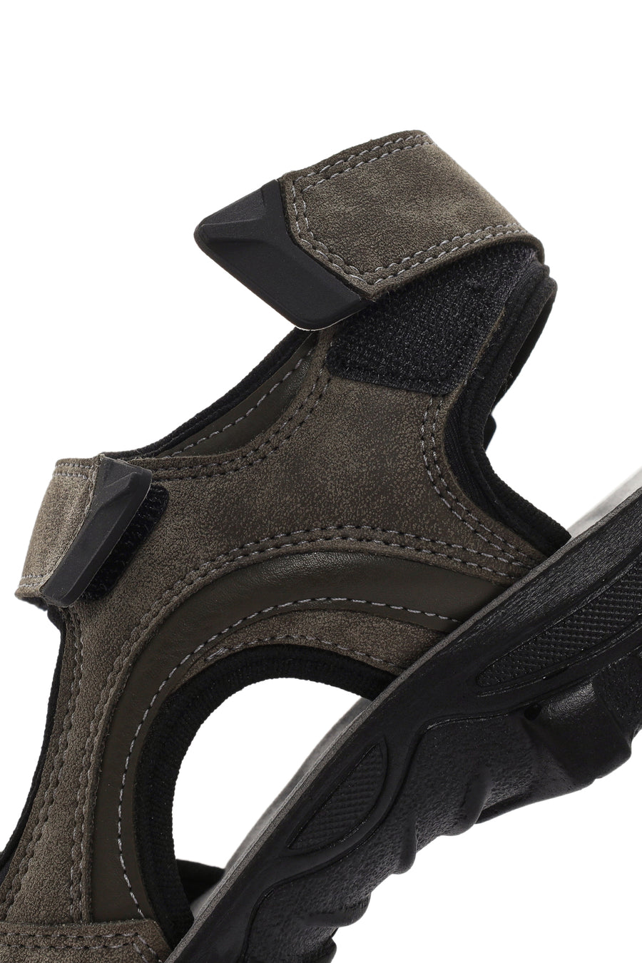 Erkek Yeşil Bantlı Nubuk Deri Casual Sandalet