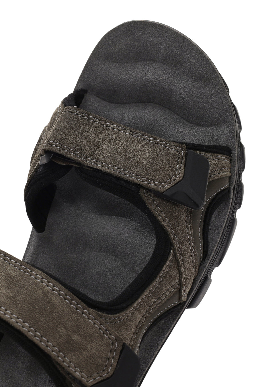 Erkek Yeşil Bantlı Nubuk Deri Casual Sandalet