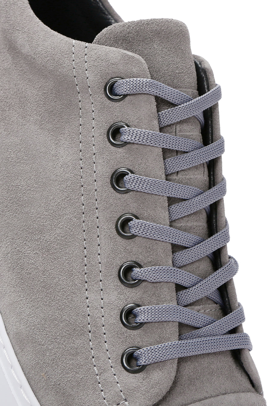 Erkek Gri Bağcıklı Süet Deri Sneaker