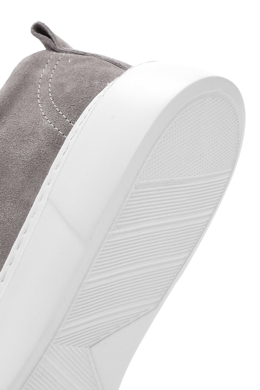 Erkek Gri Bağcıklı Süet Deri Sneaker