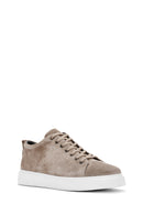 Erkek Vizon Bağcıklı Süet Deri Sneaker | Derimod
