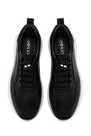 Men's Black Lace-up Leather Sneaker | Derimod