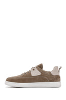 Erkek Vizon Bağcıklı Süet Deri Sneaker | Derimod