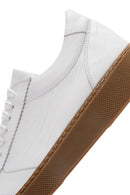 Erkek Beyaz Bağcıklı Deri Sneaker | Derimod