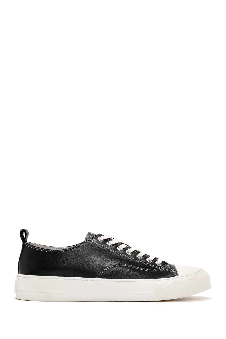 Erkek Siyah Bağcıklı Deri Sneaker 24SFD691718 | Derimod