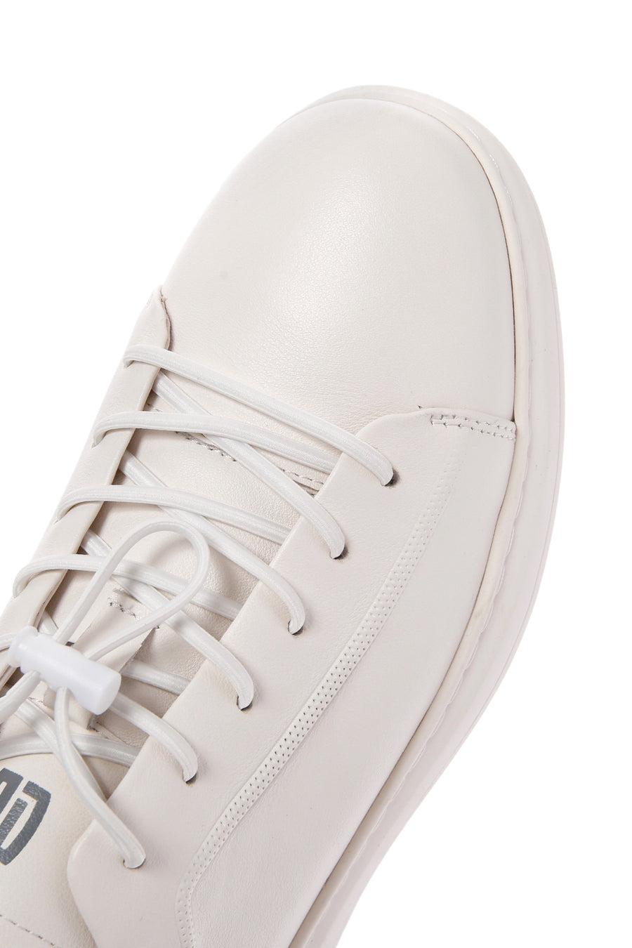Erkek Beyaz Bağcıklı Deri Sneaker