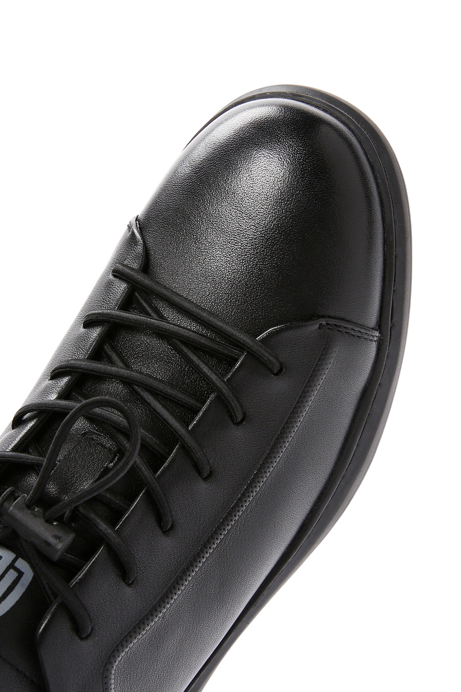 Erkek Siyah Bağcıklı Deri Sneaker