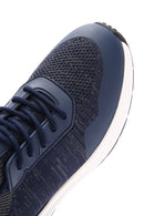 Derimod Zero Men's Blue Lace-Up Thick Sole Fabric Sneaker | Derimod