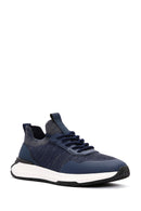Derimod Zero Men's Blue Lace-Up Thick Sole Fabric Sneaker | Derimod