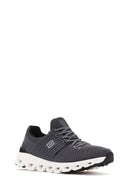 Derimod Zero Men's Gray Thick Soled Fabric Sneaker | Derimod