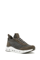 Derimod Zero Men's Beige Thick-Soled Lace-Up Fabric Sneakers | Derimod