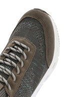 Derimod Zero Men's Beige Thick-Soled Lace-Up Fabric Sneakers | Derimod