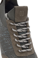 Derimod Zero Men's Beige Thick-Soled Lace-Up Fabric Sneakers | Derimod