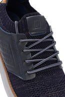 Men's Navy Blue Fabric Sneakers | Derimod