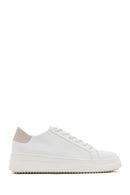 Women's White Lace-Up Chunky Heel Sneaker | Derimod