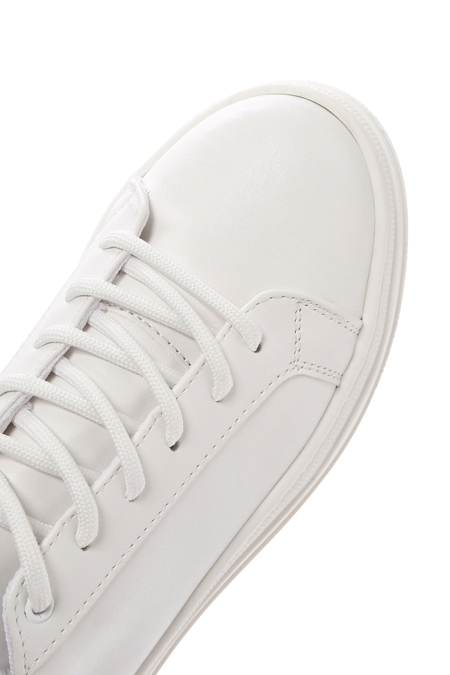 Women's White Lace-Up Chunky Heel Sneaker