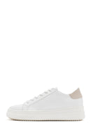 Women's White Lace-Up Chunky Heel Sneaker | Derimod