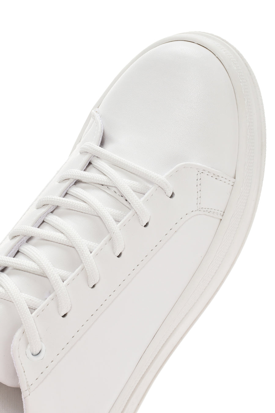Women's White Lace-Up Chunky Heel Sneaker