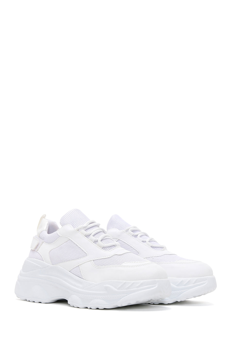 Women's White Thick Soled Sneaker