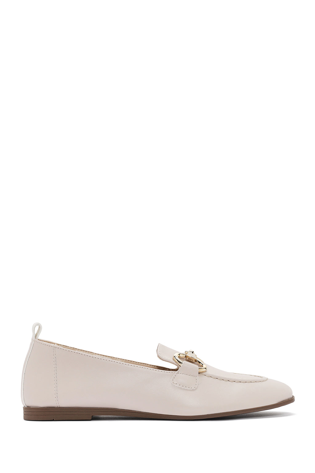 Kadın Krem Maskülen Loafer