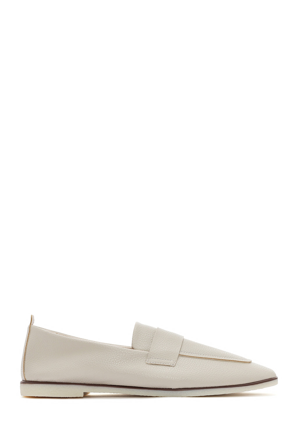 Kadın Krem Maskülen Loafer