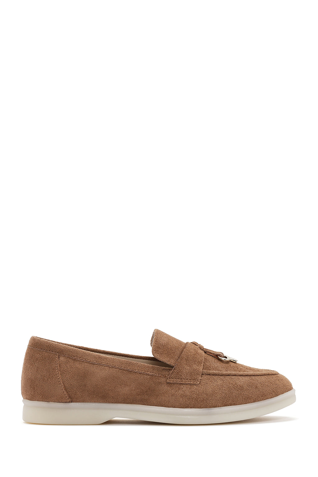 Kadın Taba Püsküllü Süet Maskülen Loafer