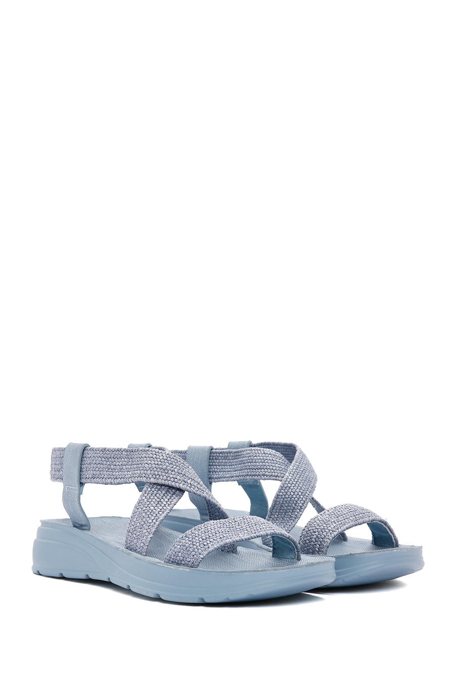 Women's Blue Straw Sandals