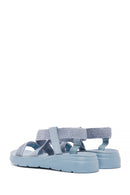 Women's Blue Straw Sandals | Derimod