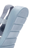 Women's Blue Straw Sandals | Derimod