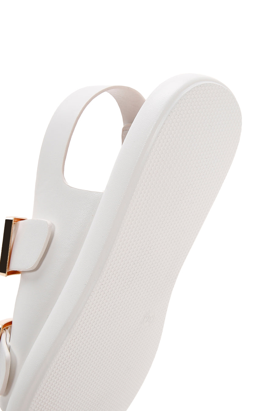 Kadın Beyaz Çift Tokalı Comfort Sandalet