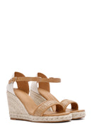 Kadın Taba Bilekten Bantlı Dolgu Topuklu Espadril | Derimod