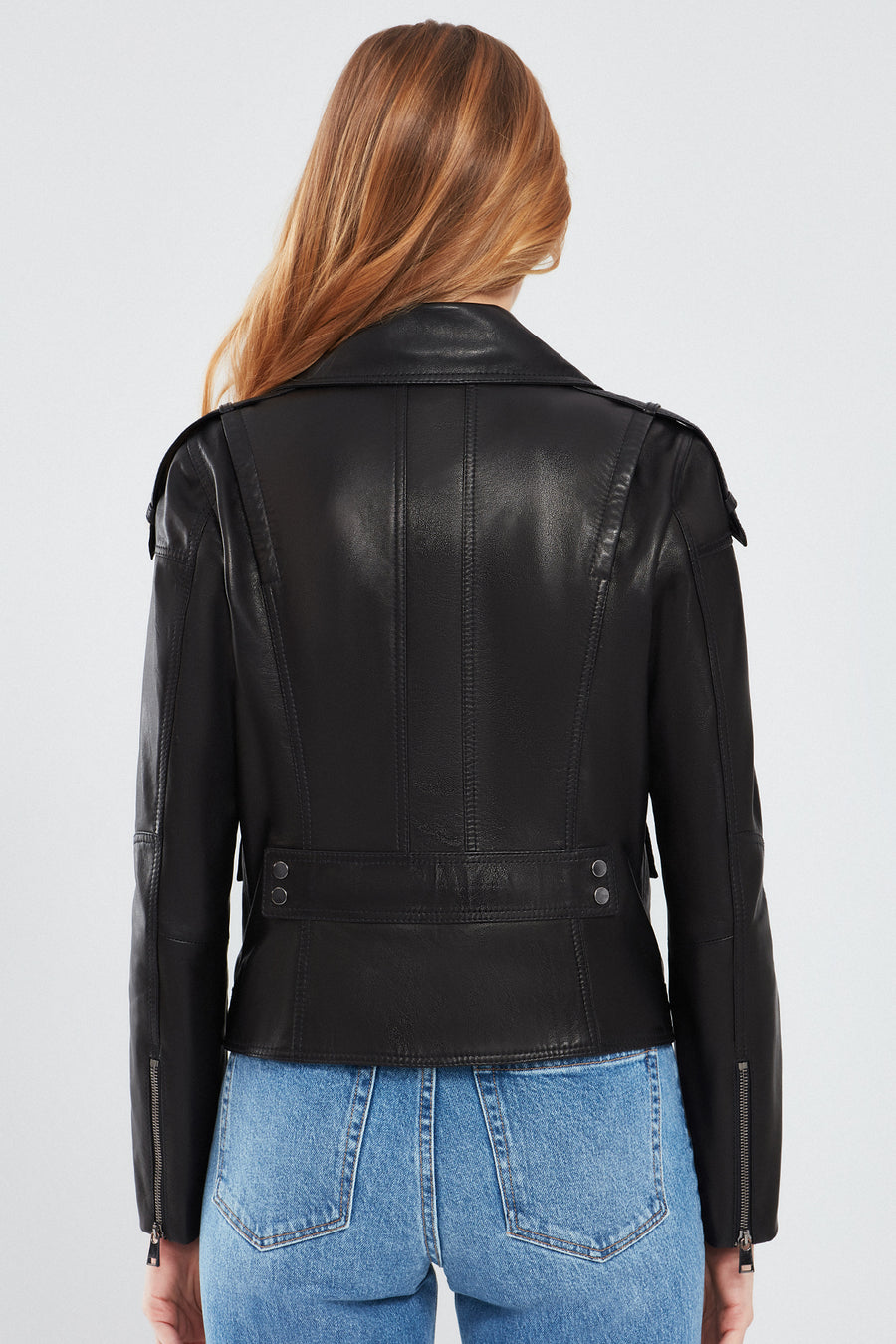Reina Women's Black Biker Leather Jacket