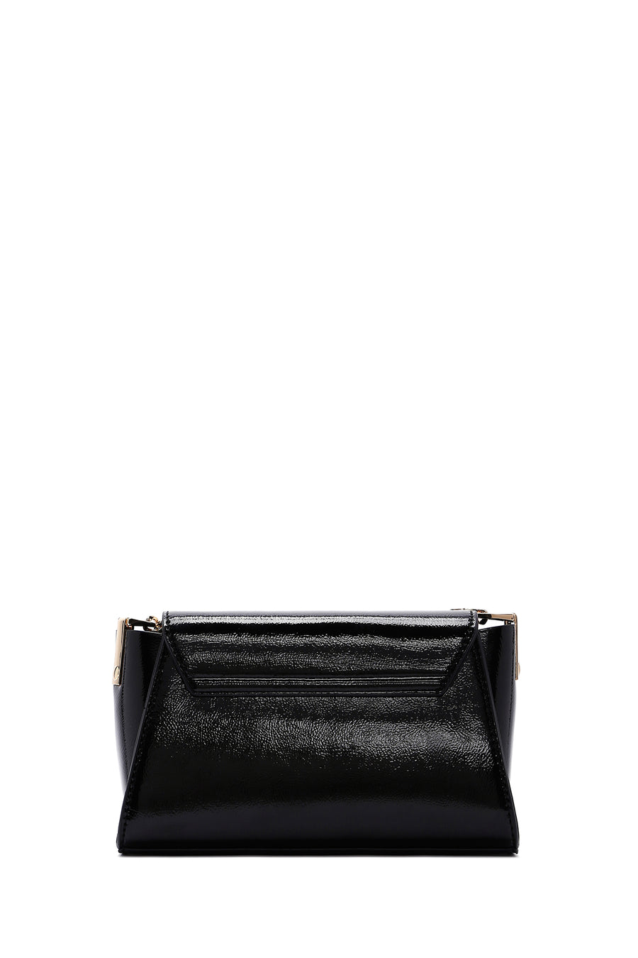 Women's Black Long Strap Patent Leather Crossbody Bag