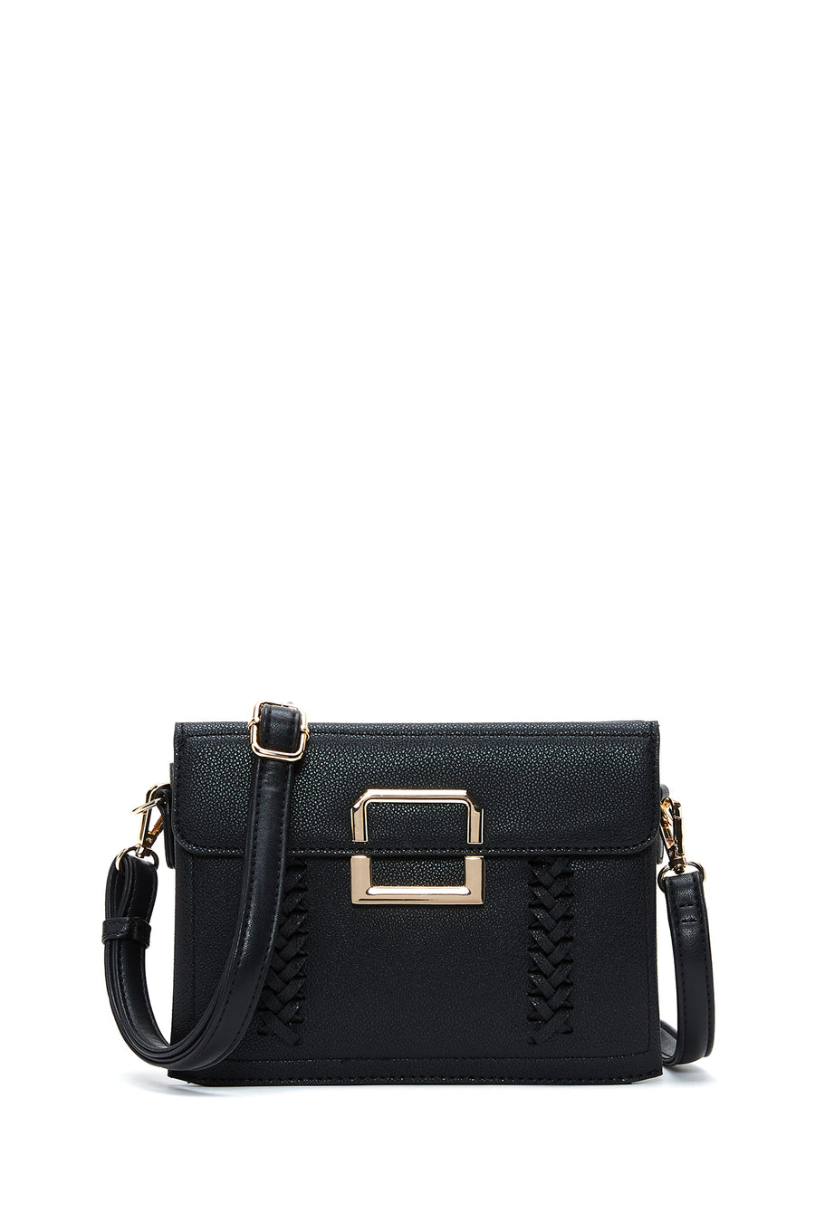 Women's Black Long Strap Knit Detailed Crossbody Bag 24WBD2807FT | Derimod